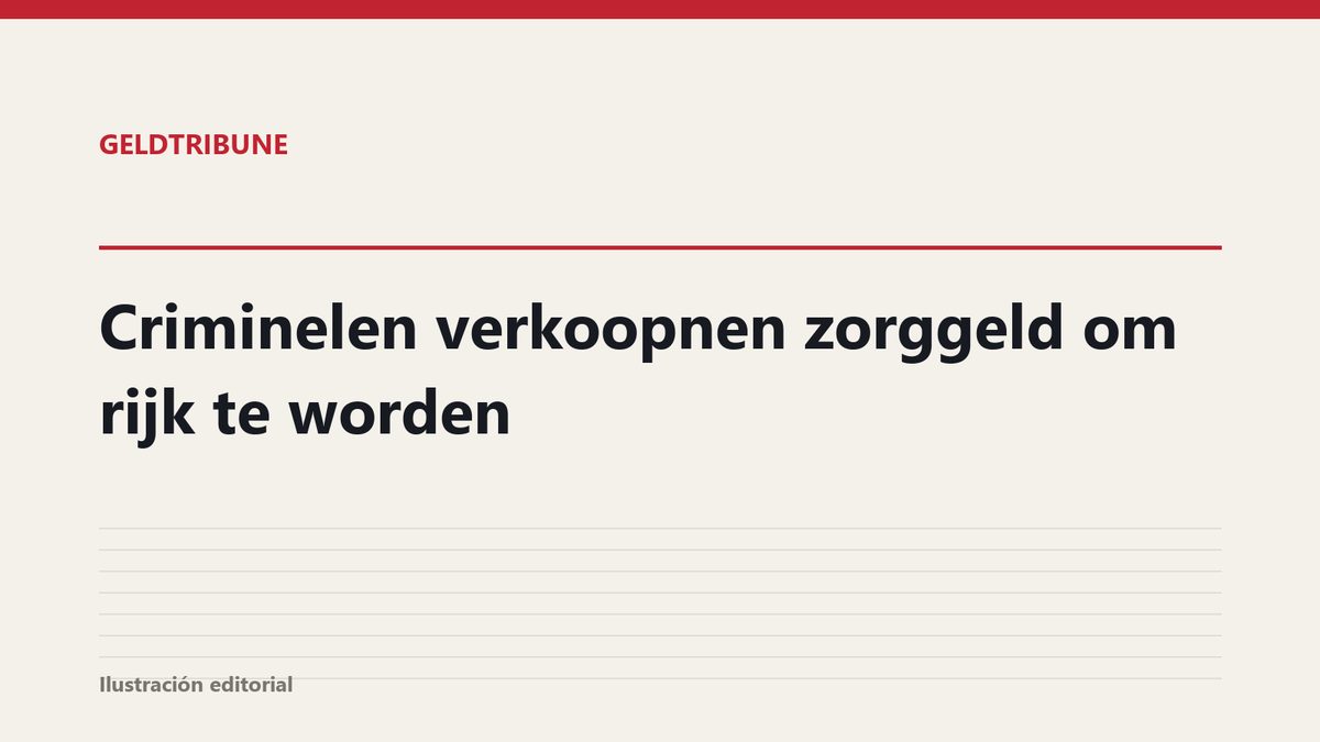 Criminelen verkoopnen zorggeld om rijk te worden